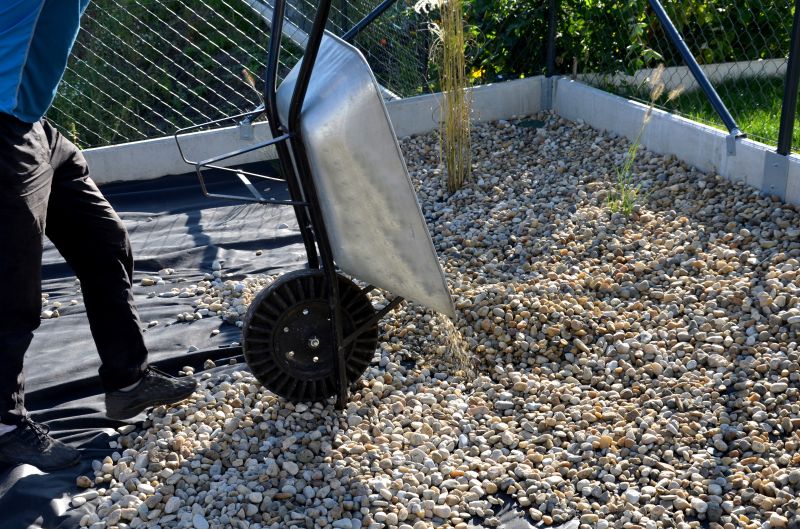 Pea Gravel in a Wheelbarrow